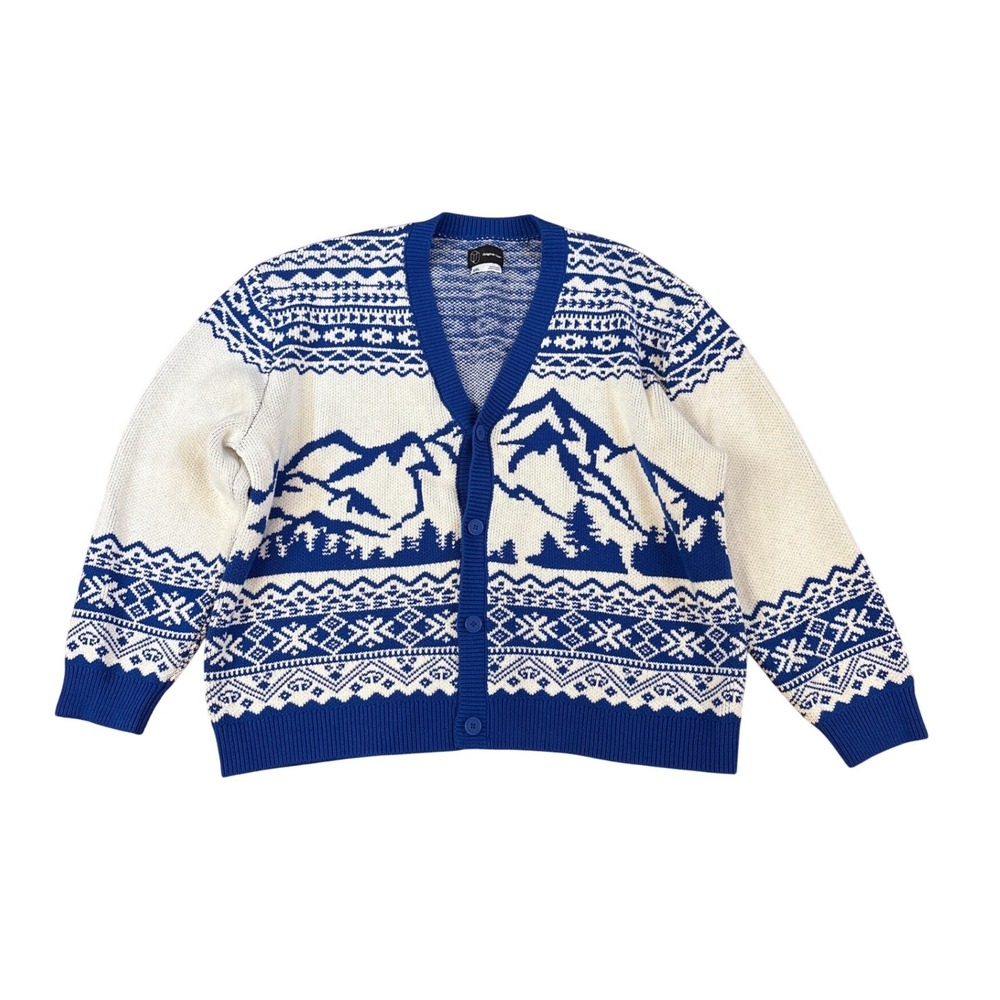 Original Use‎ Cardigan Mens Blue White Mountain Fair Isle Knit SIZE XXL